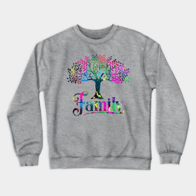 Colorful Family Tree Crewneck Sweatshirt by FamiLane